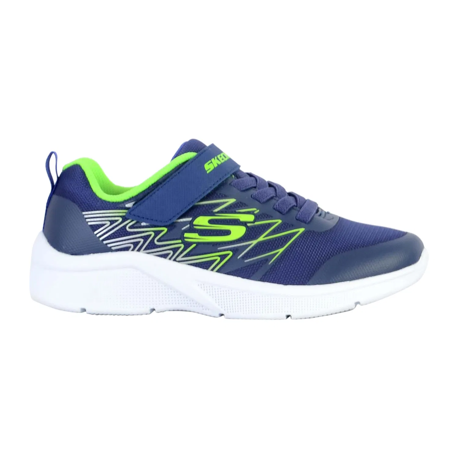 Детские кроссовки для мальчиков Microspec-Texlor Skechers, Dunkelblau Grun Fluoreszierendes Grun — фото 2