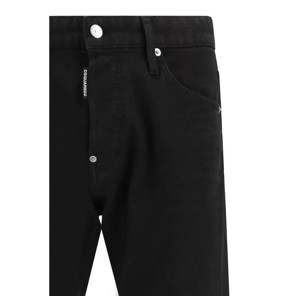 Мужские джинсы зауженного кроя Black Cotton Slim Fit Jeans Dsquared2, Black — фото 3