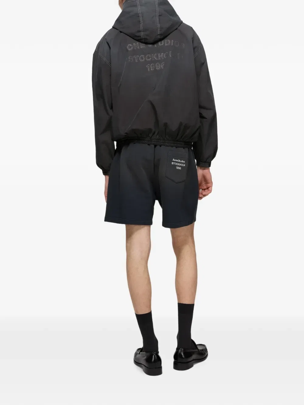Худи на молнии с логотипом Acne Studios, черный — фото 4