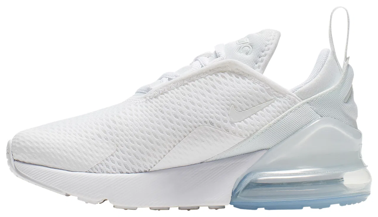 Кроссовки для мальчиков Air Max 270 Nike, цвет White/White/Metallic Silver — фото 2
