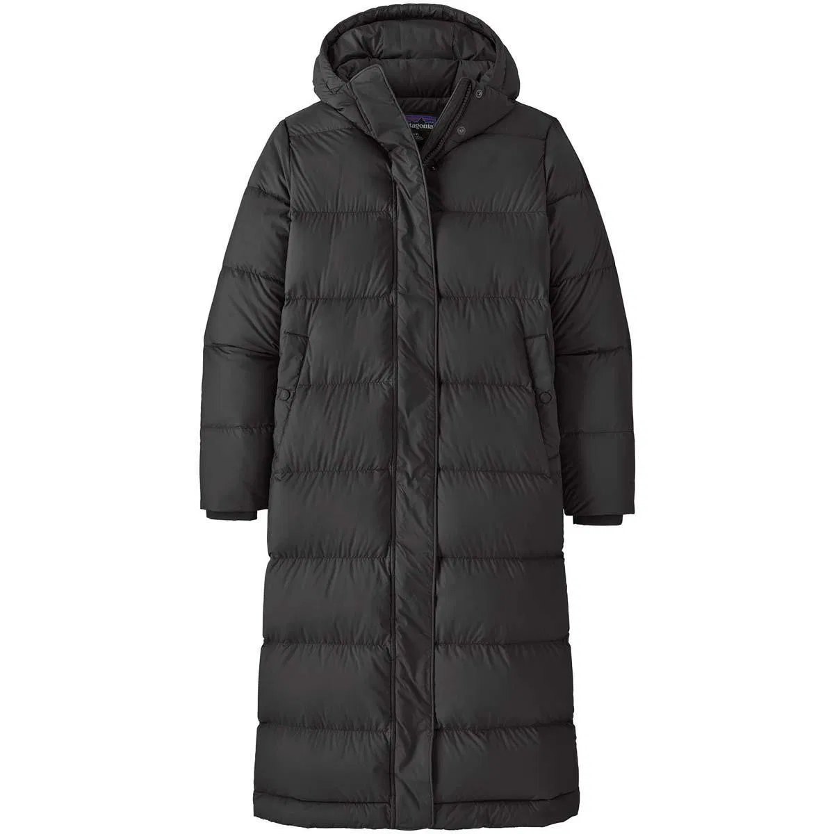 Женский длинный пуховик Silent Down Long Parka Patagonia, Black — фото 3