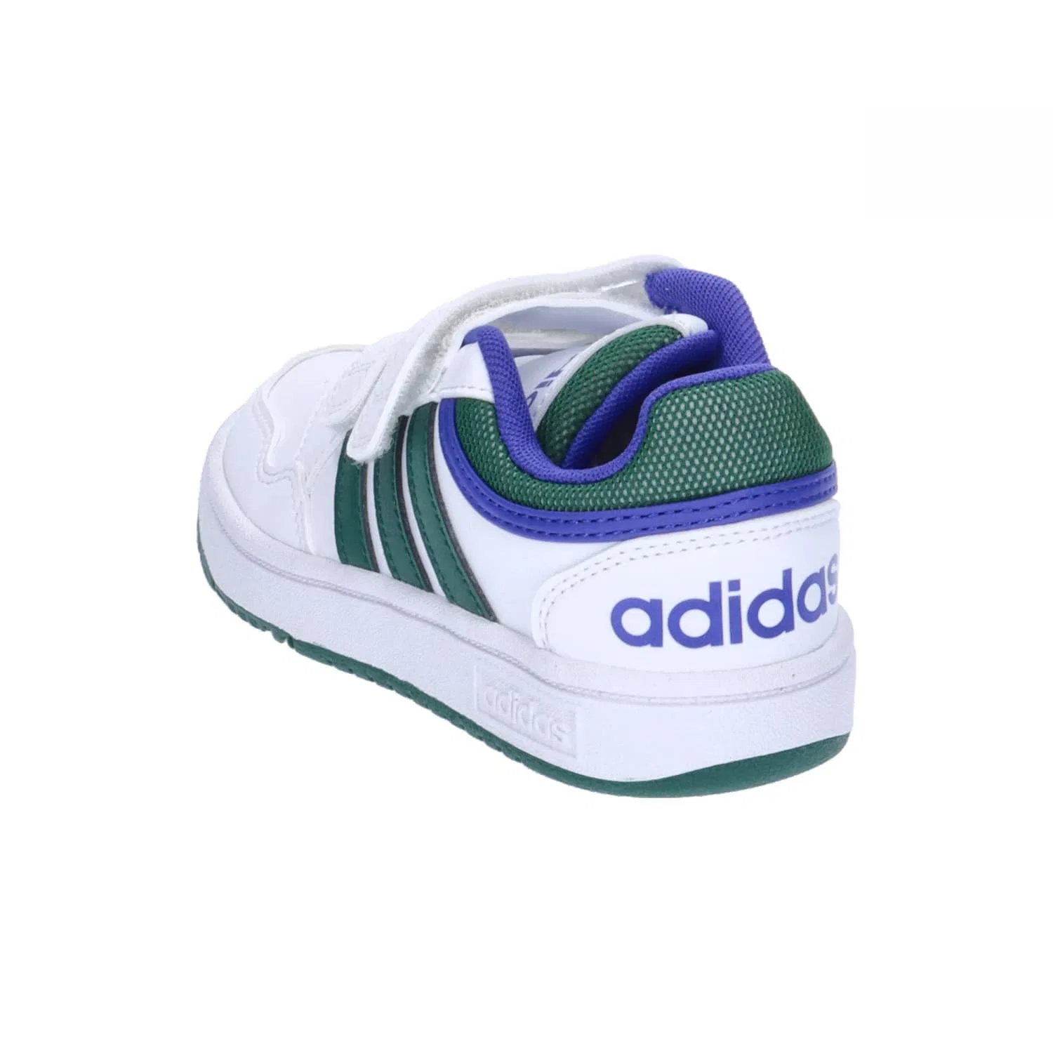 Детские кроссовки для мальчиков и девочек с липучкой Hoops Lifestyle Basketball Hook-and-loop Adidas, Cloud White Collegiate Green Lucid Blue — фото 4