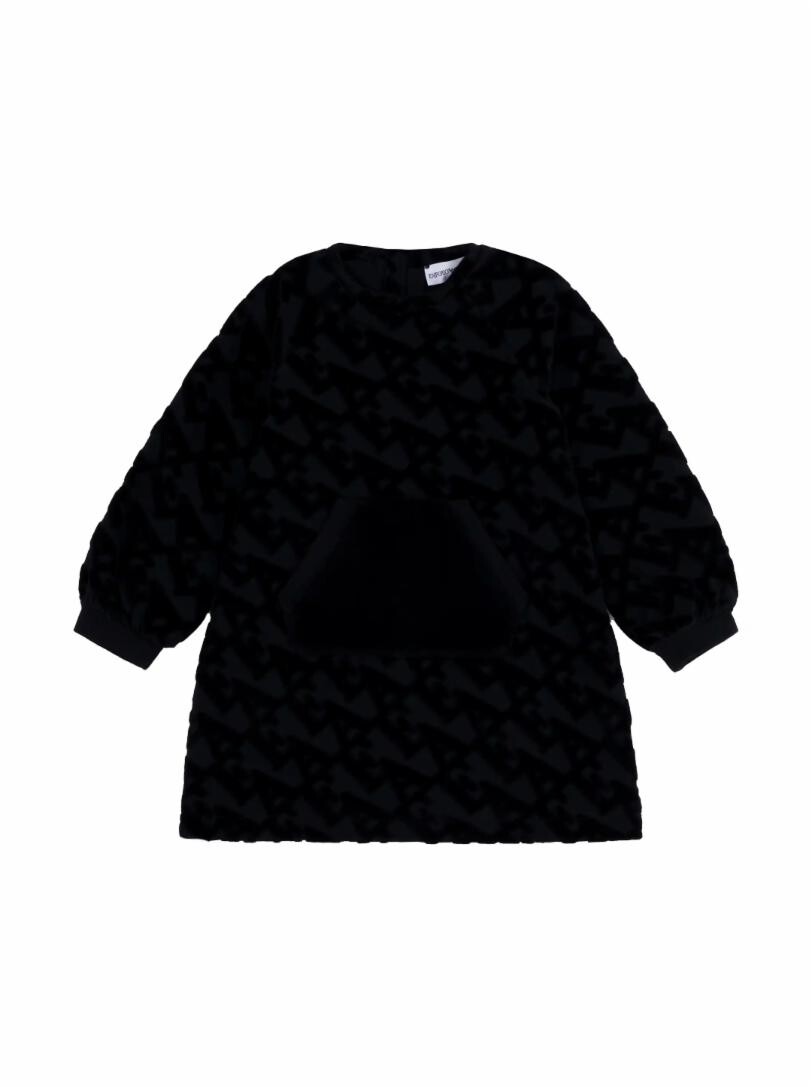 

Велюровое платье с монограммой EMPORIO ARMANI