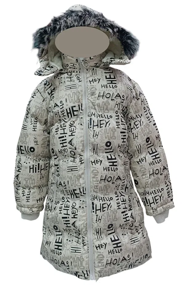 Детское пальто для девочек с капюшоном Irem Çocuk Giyim, Beige