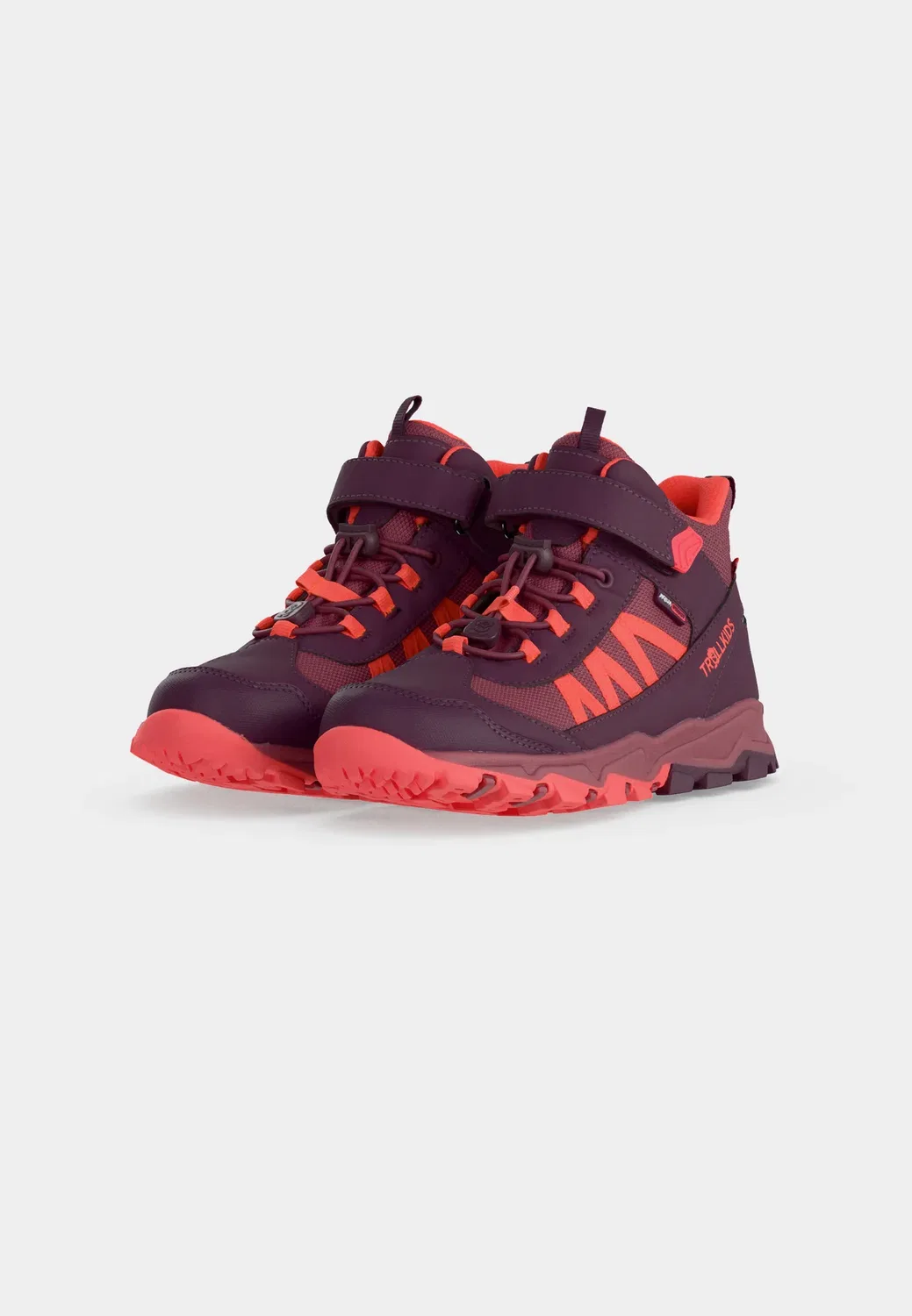 Детские походные ботинки Tronfjell средней высоты, унисекс Trollkids, Deep Ruby/Frozen Berry/Pink Salmon — фото 3
