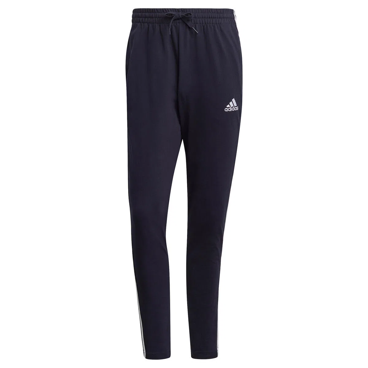 Мужские спортивные штаны с 3 полосами Essentials Single Jersey Tapered Open Hem 3-Stripes Adidas, Цвет Dunkelblau Weiss