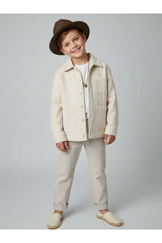 Детский жакет для девочек хлопковый Zekids, Cream — фото 4