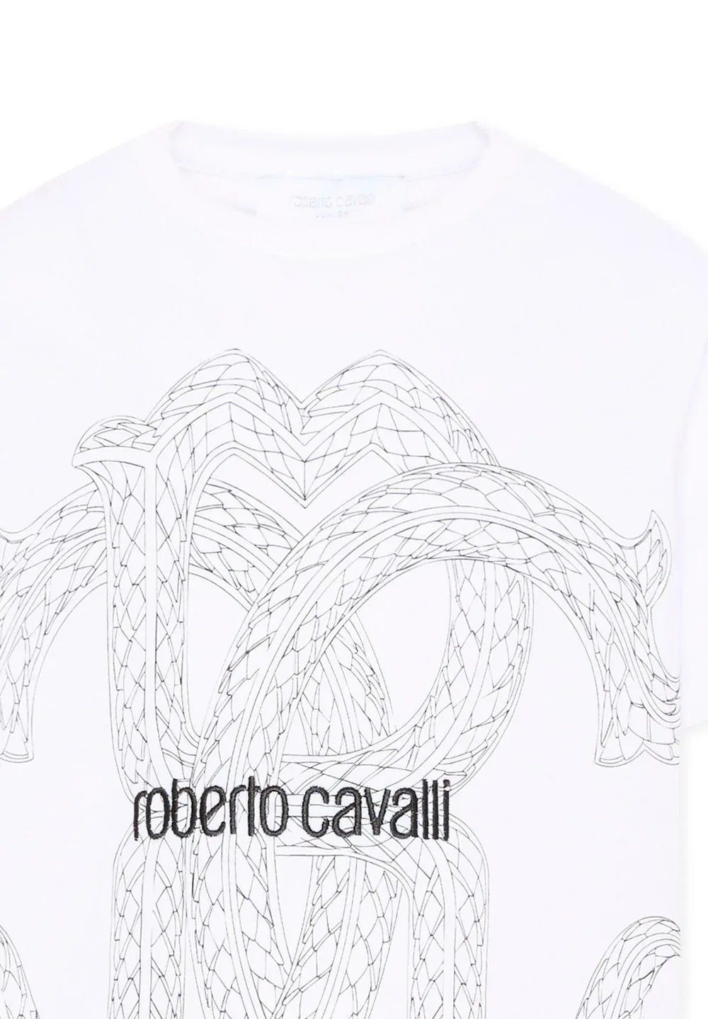 Футболка унисекс - футболка с принтом Roberto Cavalli Junior, White — фото 3