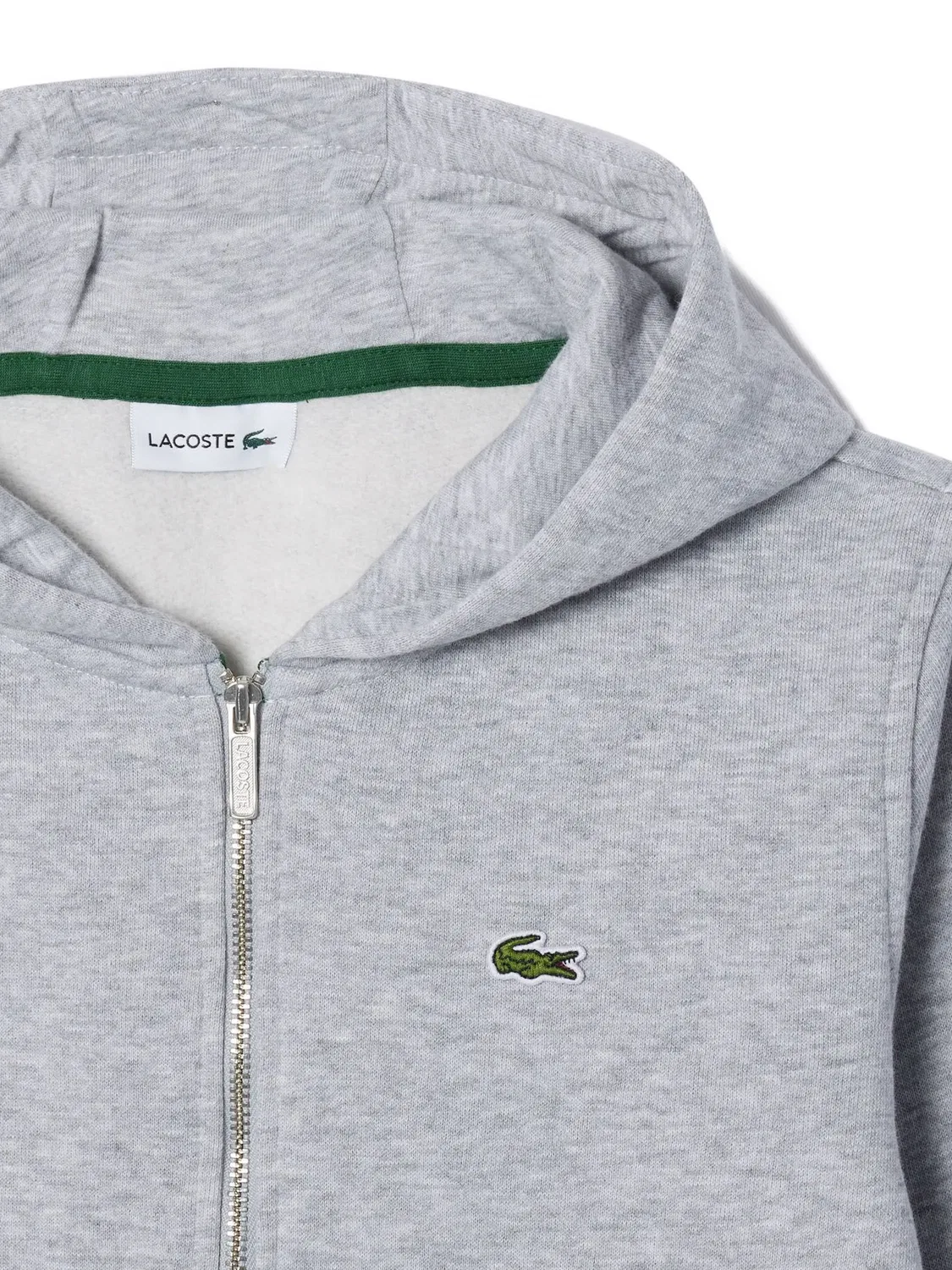 Свитшот с капюшоном и молнией Lacoste, серый — фото 2