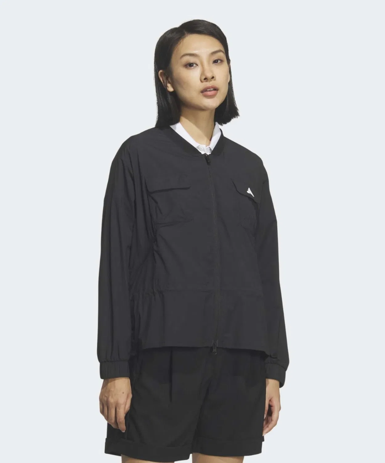 Женская ветрозащитная куртка с фулл-зип, легкая, Adidas, Black