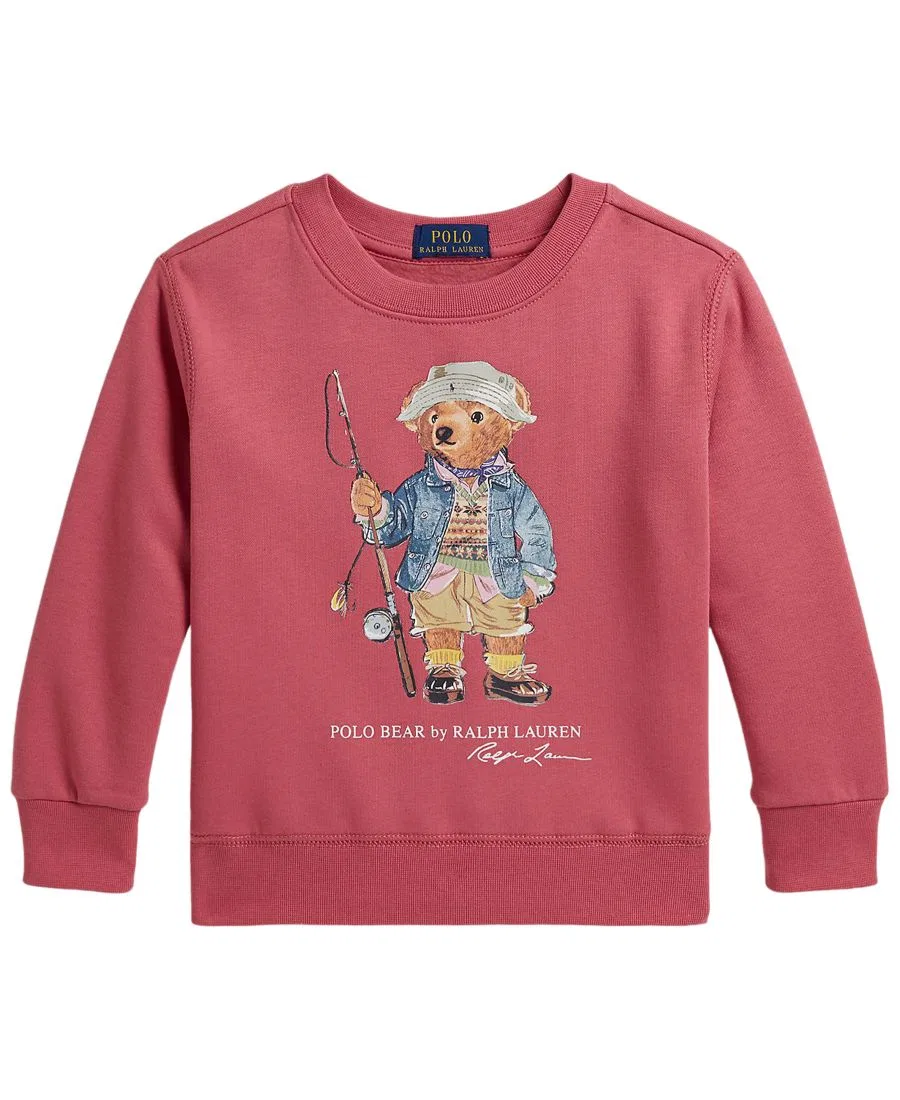 Детский свитшот для мальчиков с длинным рукавом Polo Bear Polo Ralph Lauren, Adirondack Berry