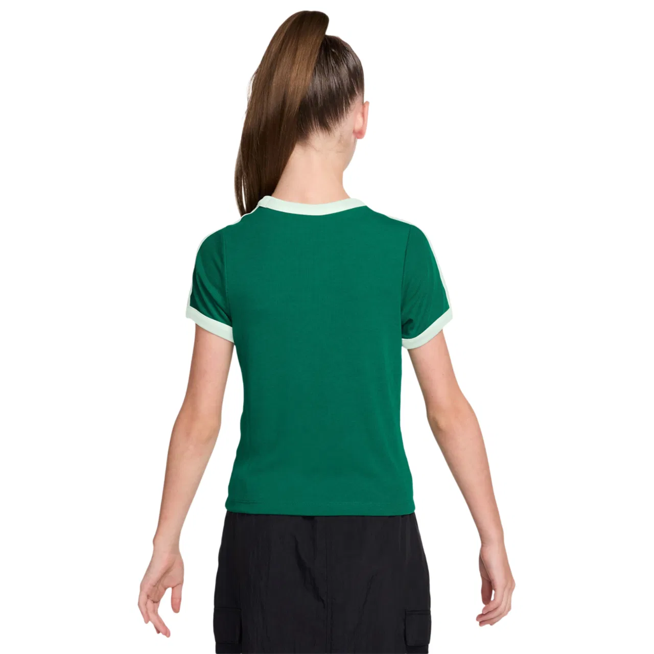 Футболка для девочек NSW Short Sleeve Rip Top Nike, зеленый — фото 2