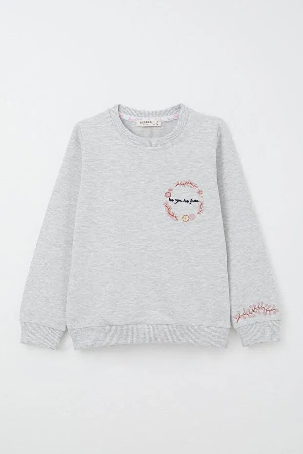 Детский спортивный комплект для девочек с принтом Basics Breeze, Light Gray Melange — фото 2