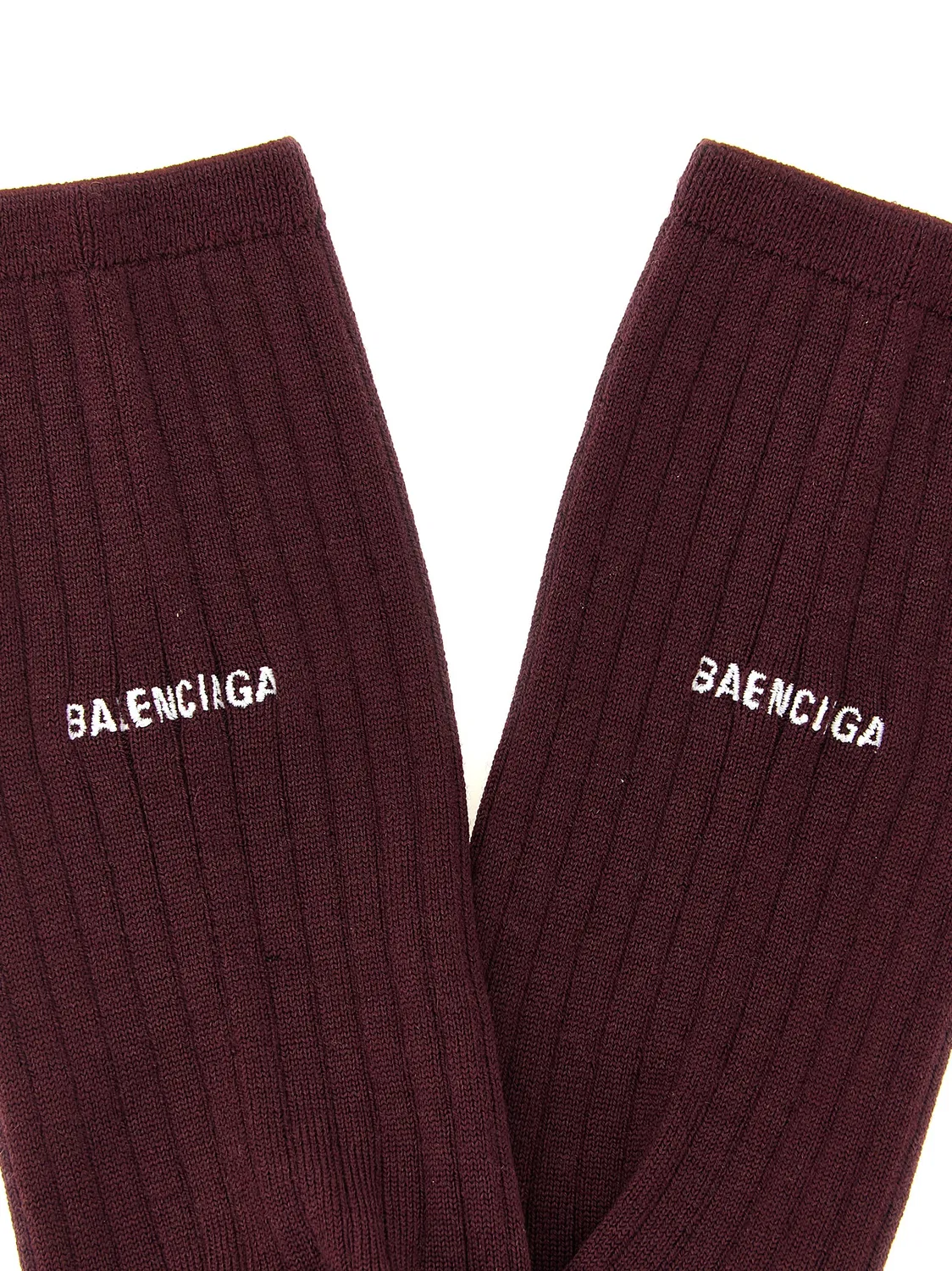 Женские носки с логотипом Bordeaux Wool Socks Balenciaga, Bordeaux — фото 3