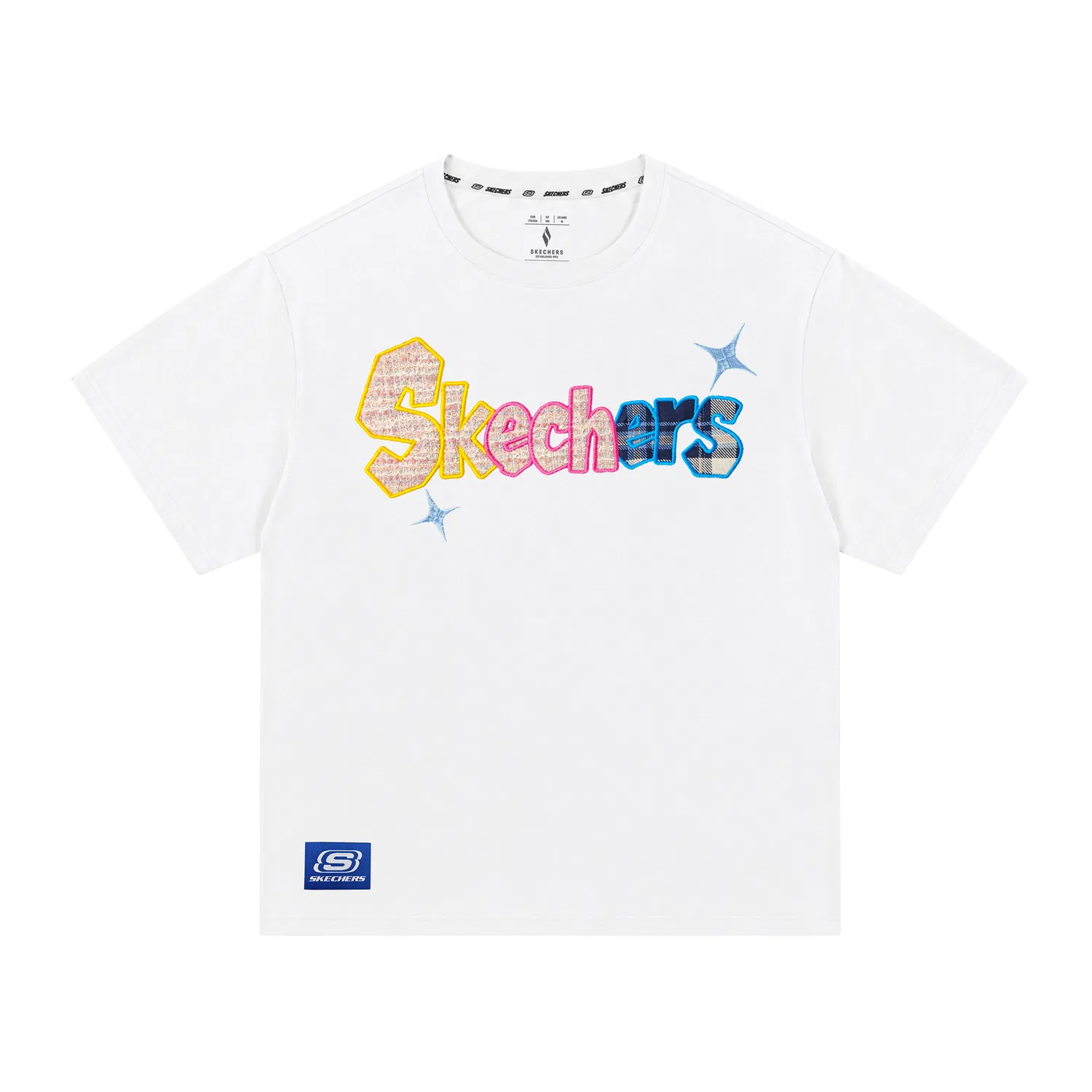 Детская футболка с круглым вырезом, прямой крой, Bright White, Skechers
