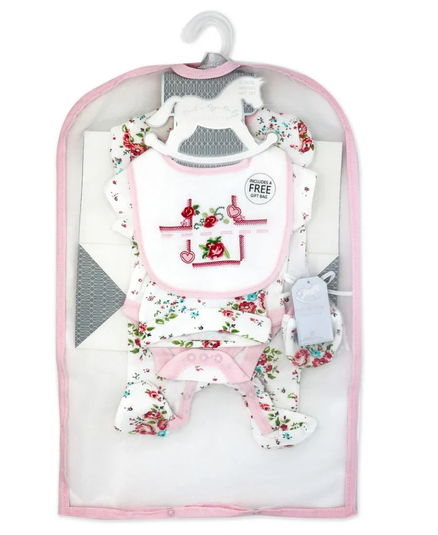 Комплект для новорожденных девочек с цветочным принтом Rock-A-Bye Baby Boutique, Rose Needlepoint — фото 2