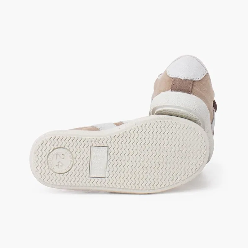 Детские кеды с двойной липучкой Pisamonas Sneakers Con Bande Laterali E Chiusura A Strappo Scamosciato Pisamonas, Sand — фото 3