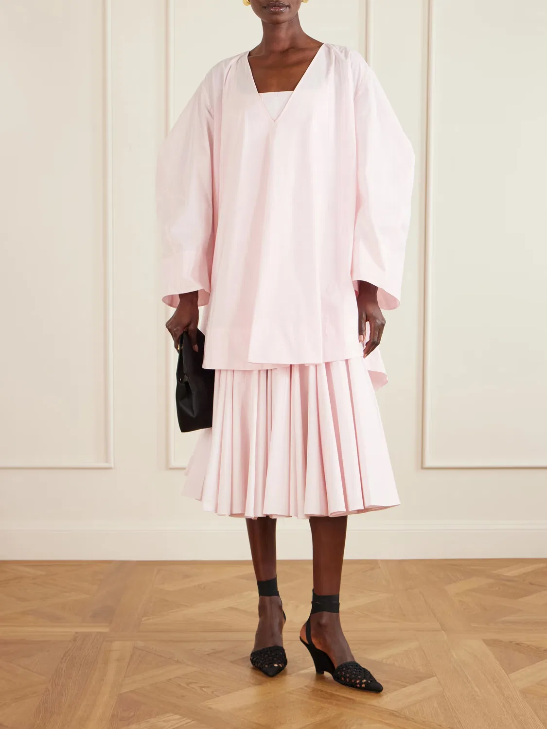 Свободное мини-платье Paysan из хлопковой смеси Jacquemus, розовый — фото 2