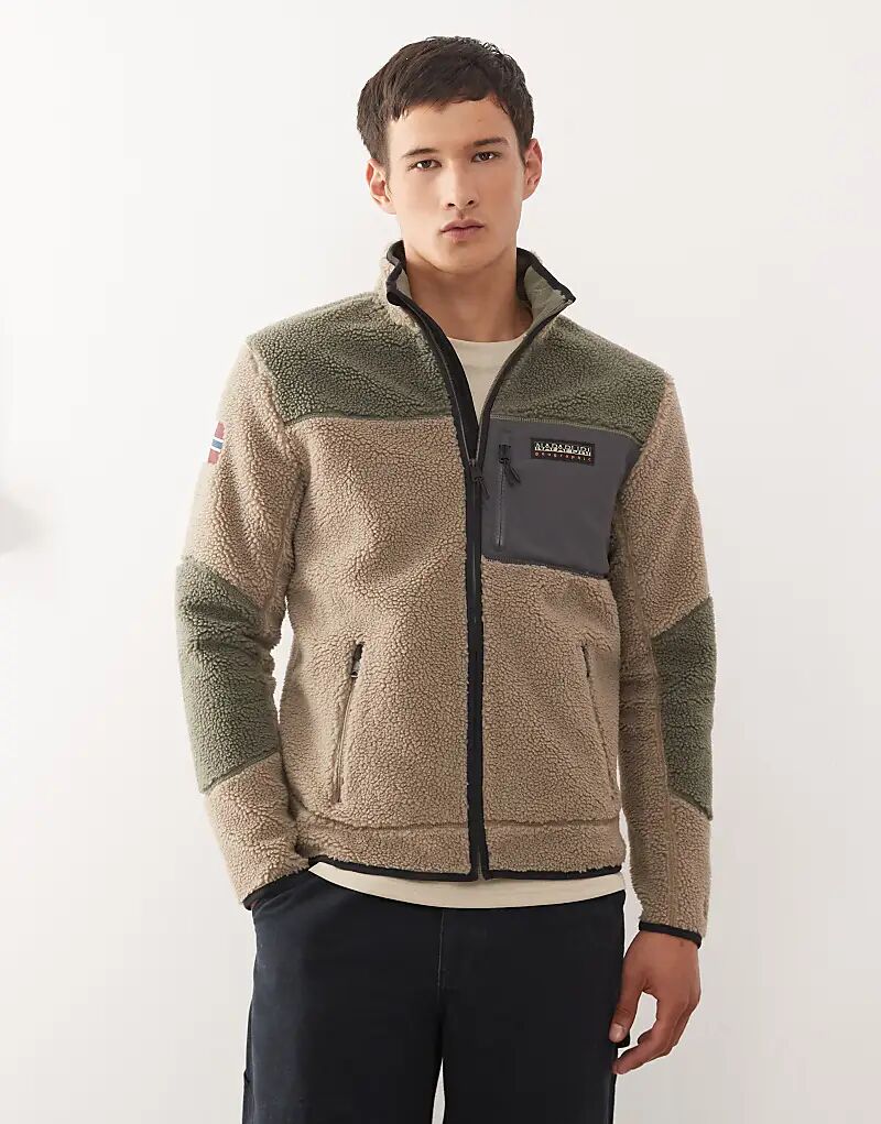 

Флисовая куртка цвета хаки Napapijri Yupik