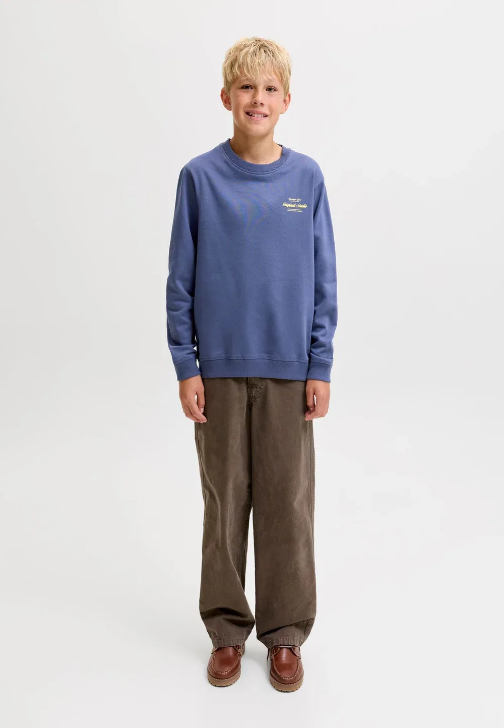Толстовки с принтом на спине, толстовки для подростков - толстовка Jack & Jones Junior, Crown Blue
