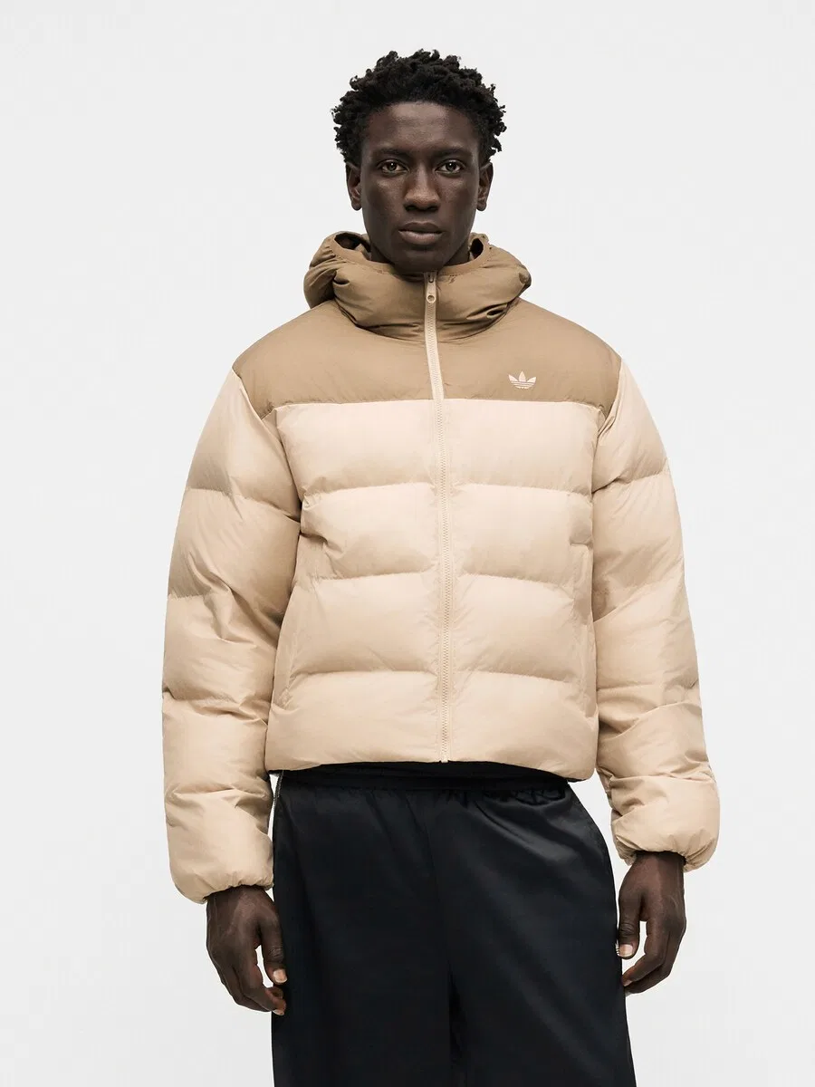 Куртка ADIDAS ORIGINALS Between-Season 'HOODED REGEN' в бежевом и кремовом цветах — фото 2