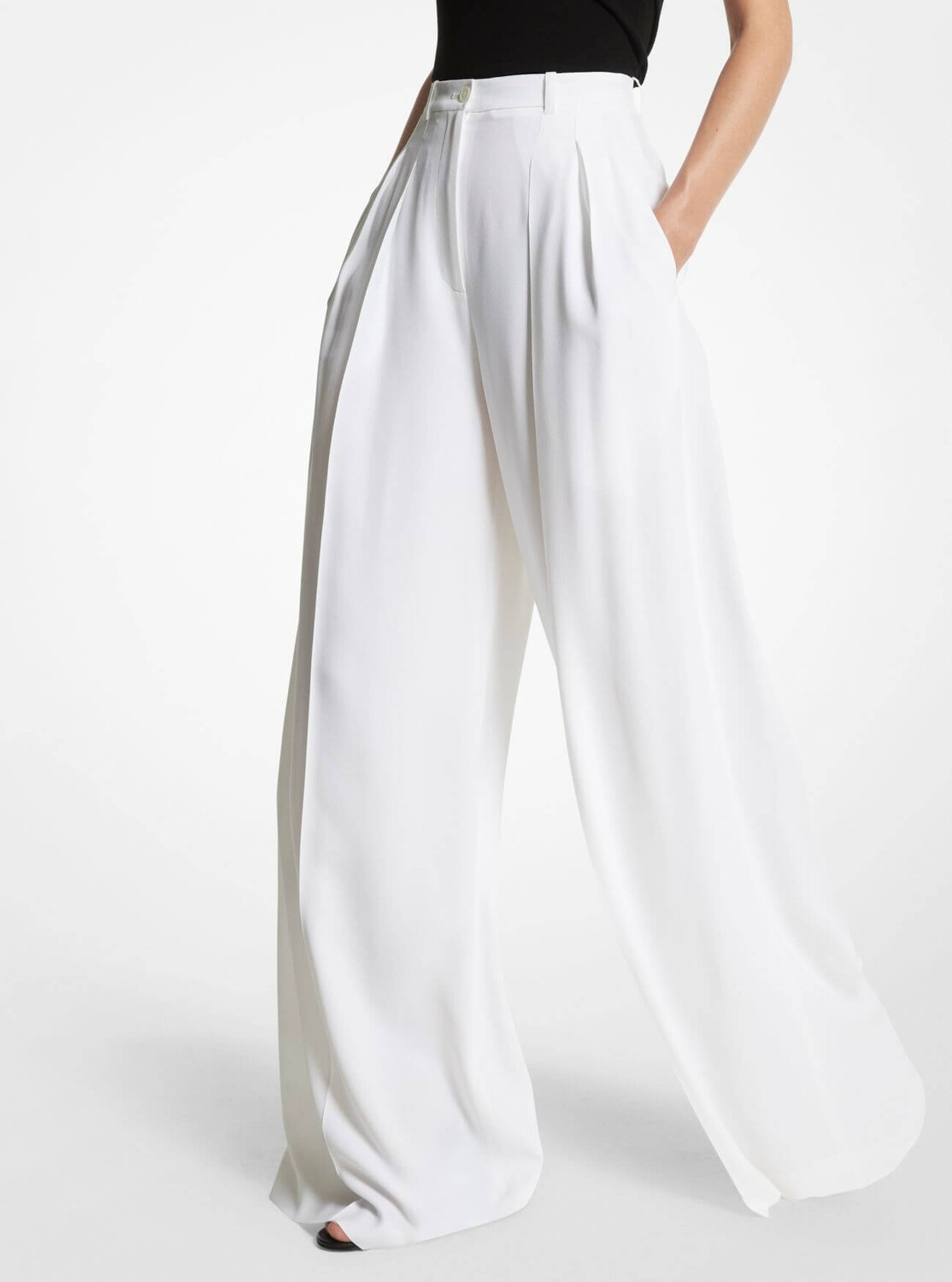 

Брюки Michael Kors Double Crepe Sable Wide-Leg, белый