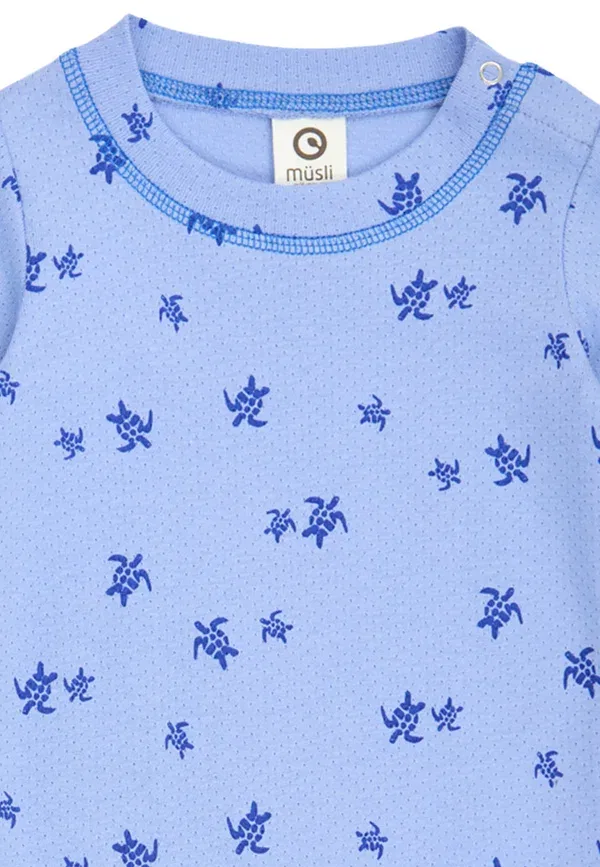 Боди с принтом Body Musli By Green Cotton, Azure Blue-shell Blue, синий — фото 3