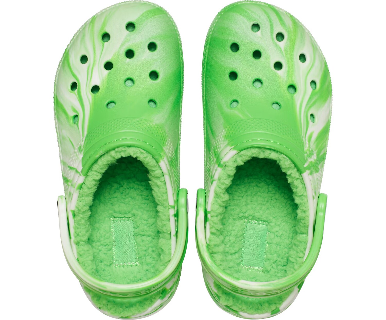 

Сабо Crocs Classic Lined Glow-in-the-Dark Marbled, зеленый