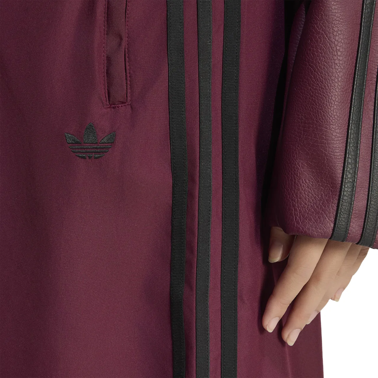 Женские спортивные брюки Firebird Track Adidas, цвет Black/Maroon — фото 3