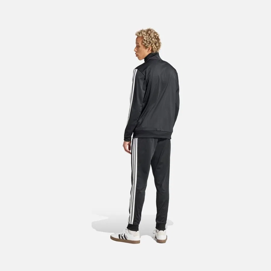 Костюм спортивный с длинным рукавом, модель Sportswear Basic 3-Stripes Tricot Regular Fit With Mid Rise Full-Zip, adidas, Черный — фото 2