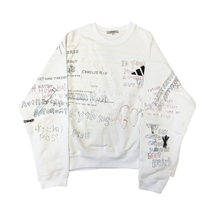 

Толстовка Yeezy Season 5 Handwriting Sweatshirt 'Arctic', белый