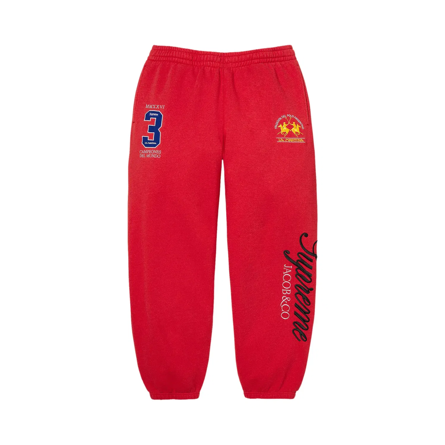 Спортивные штаны Supreme x La Martina x Jacob & Co, красный