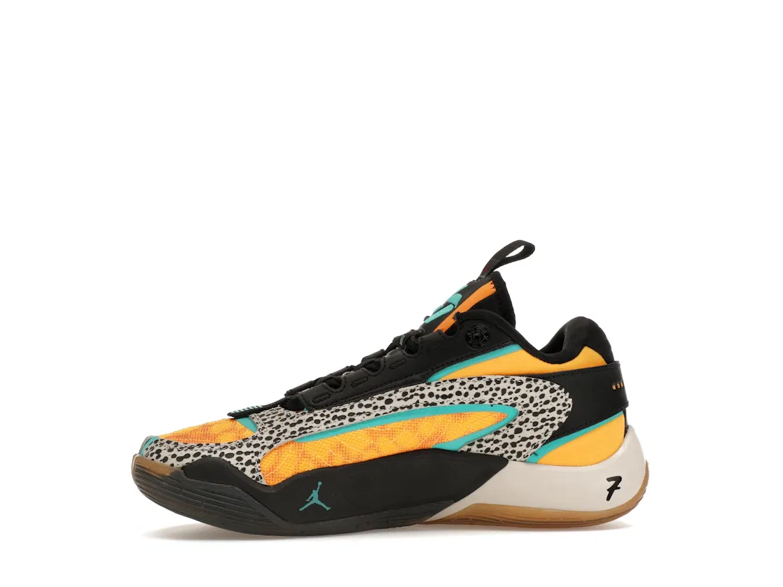 Детские кроссовки с сетчатым верхом Jordan Luka 2, Laser Orange/Hyper Jade/Black/Light Orewood Brown/Gum Light Brown — фото 3