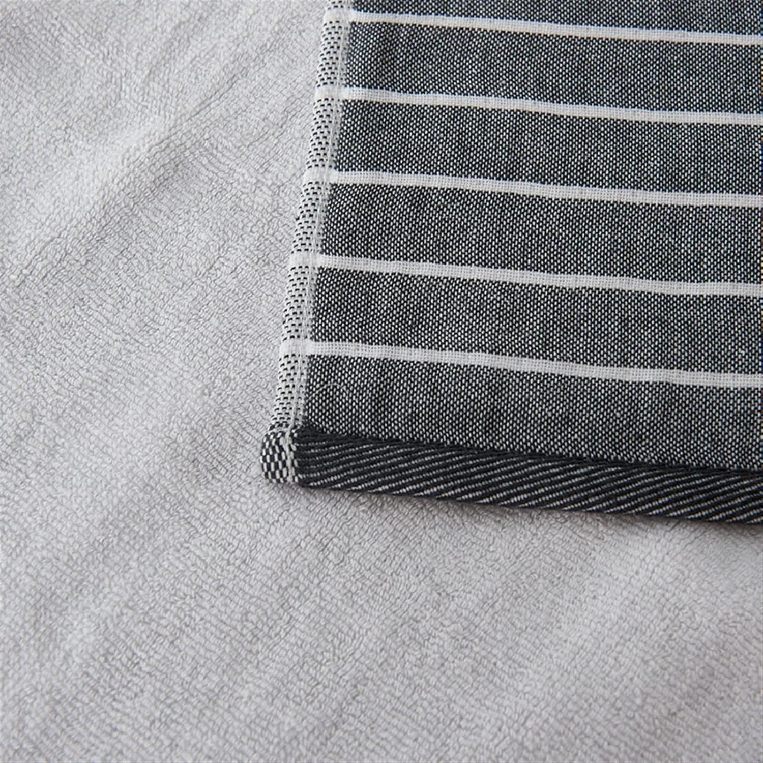 Мочалка для душа полосатая, 7LiuYueFei6, 1 шт., 70x140 см, Черный — фото 2