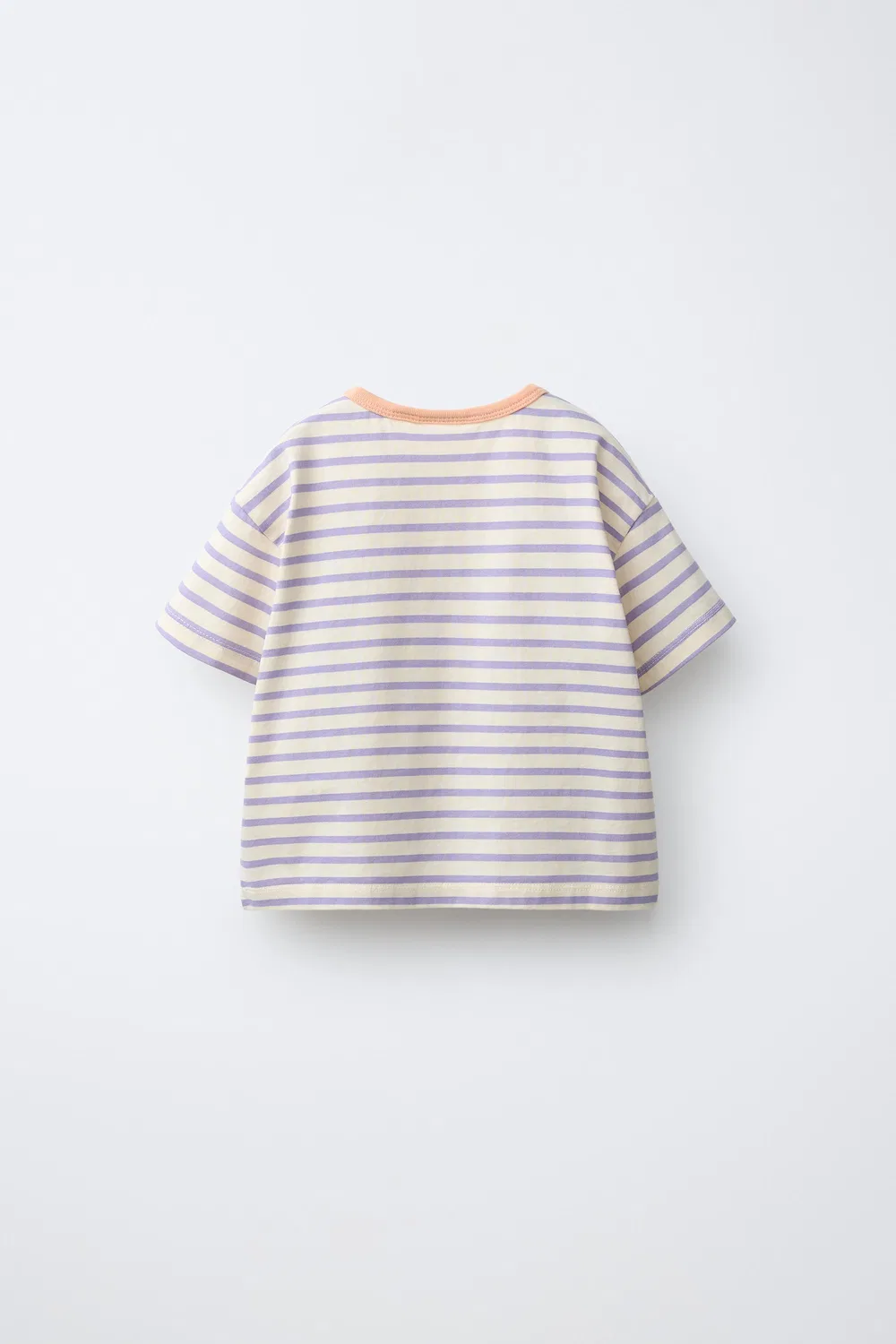 Полосатая футболка ZARA, Mauve — фото 2