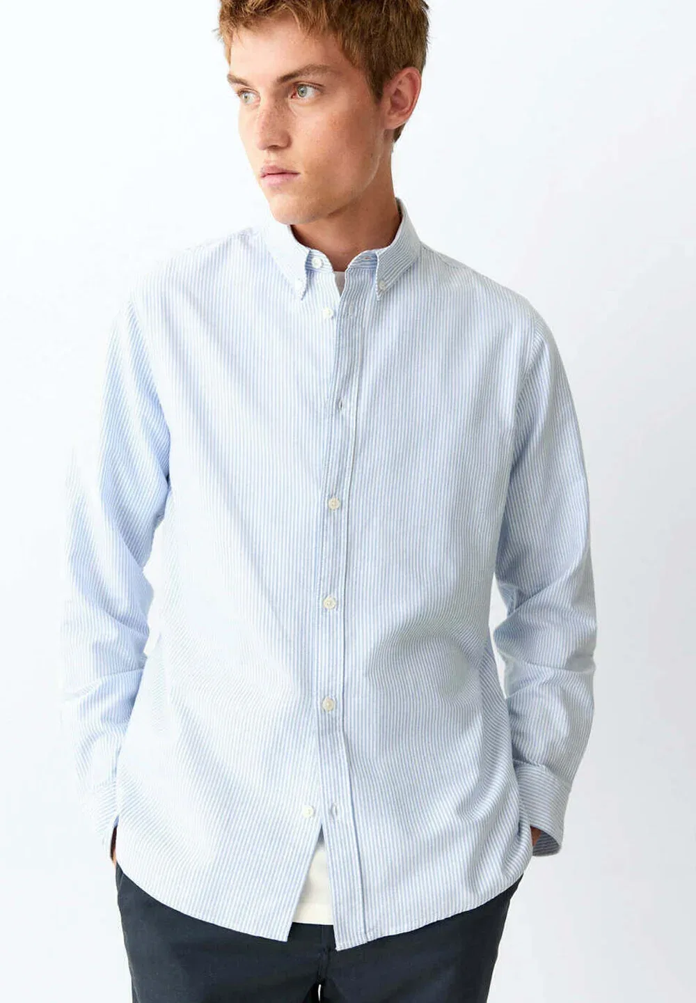 Подростковая - рубашка Mango Kids, Light Blue — фото 2