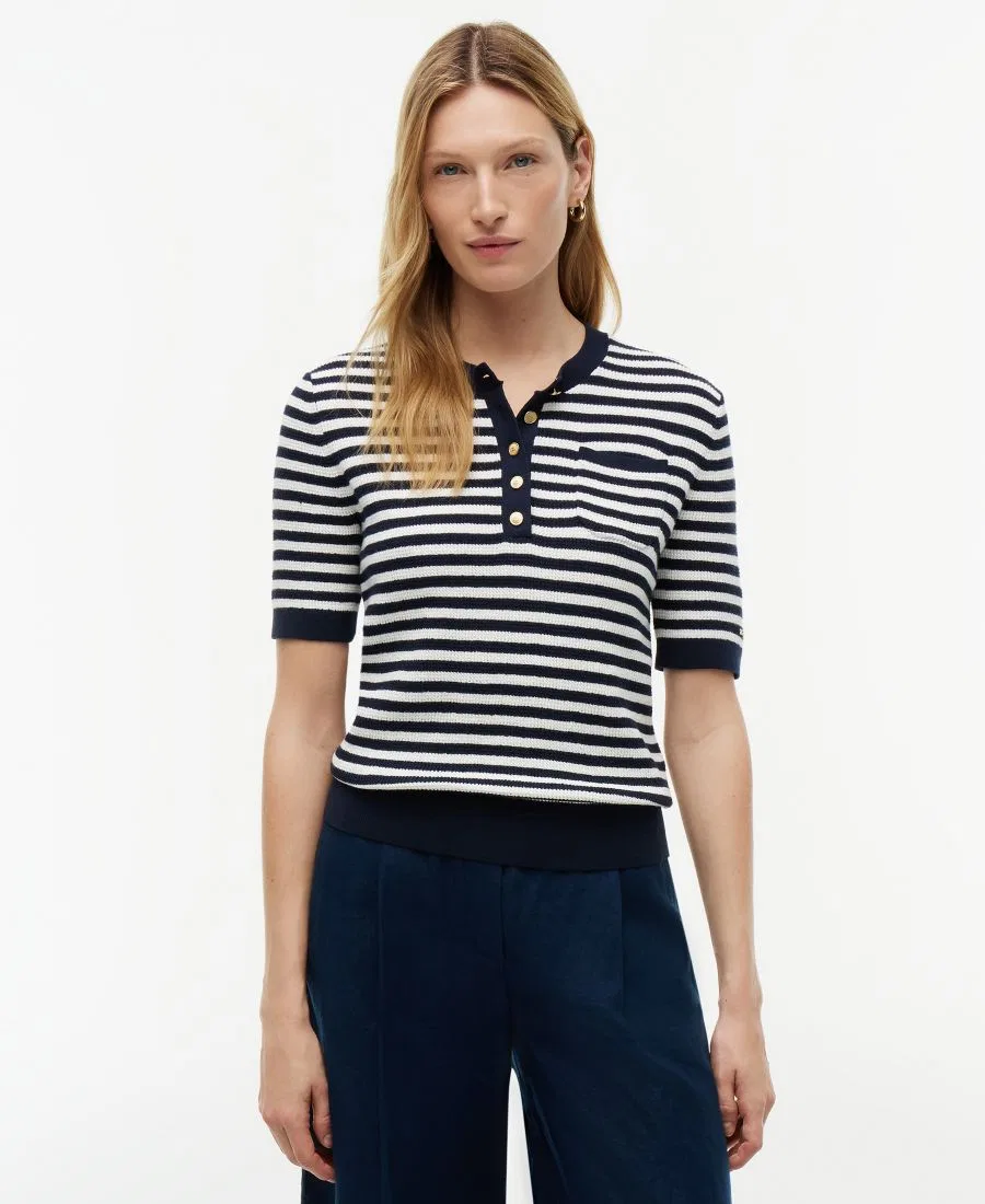 Женский джемпер с воротником-поло Tommy Hilfiger, Ivory Petal / Navy