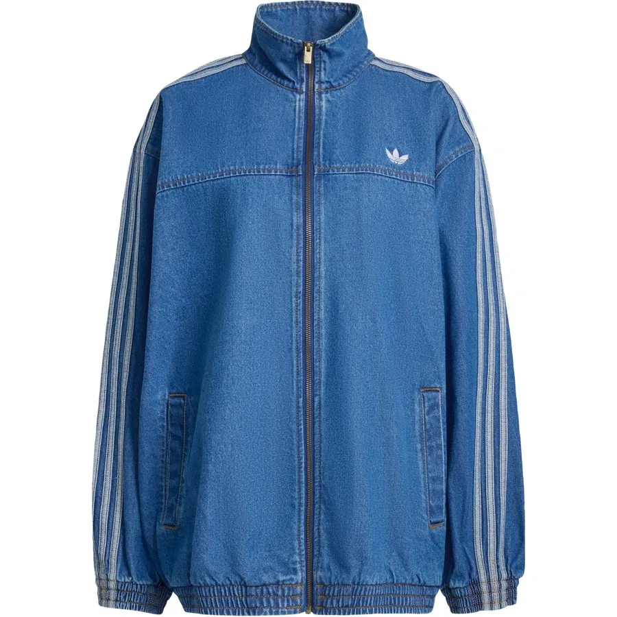 Женский джинсовый свитшот с молнией Firebird Adilenium Track Top Denim adidas, Синий — фото 3