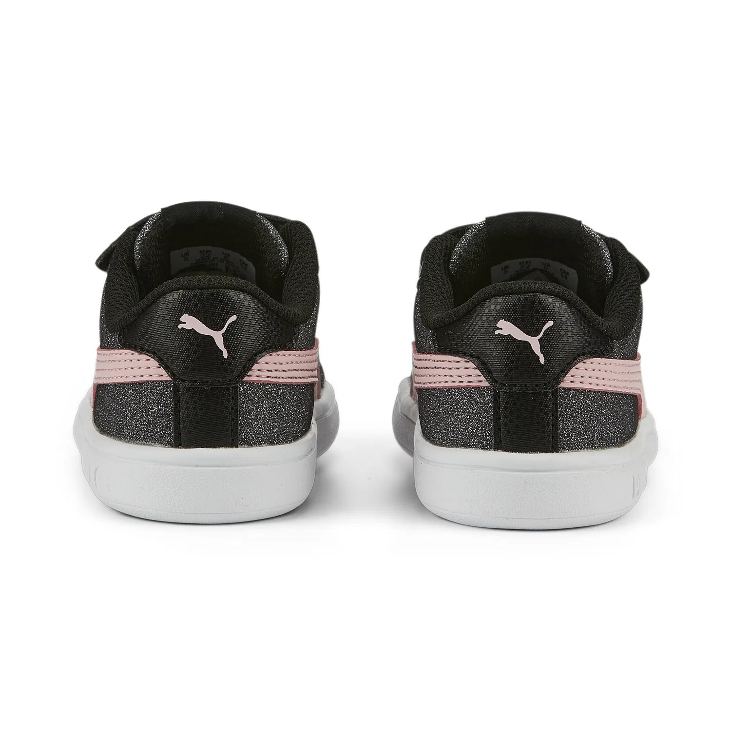 Детские кроссовки для девочек с блестками Smash v2 Glitz Glam Puma, Grau Rosa — фото 2