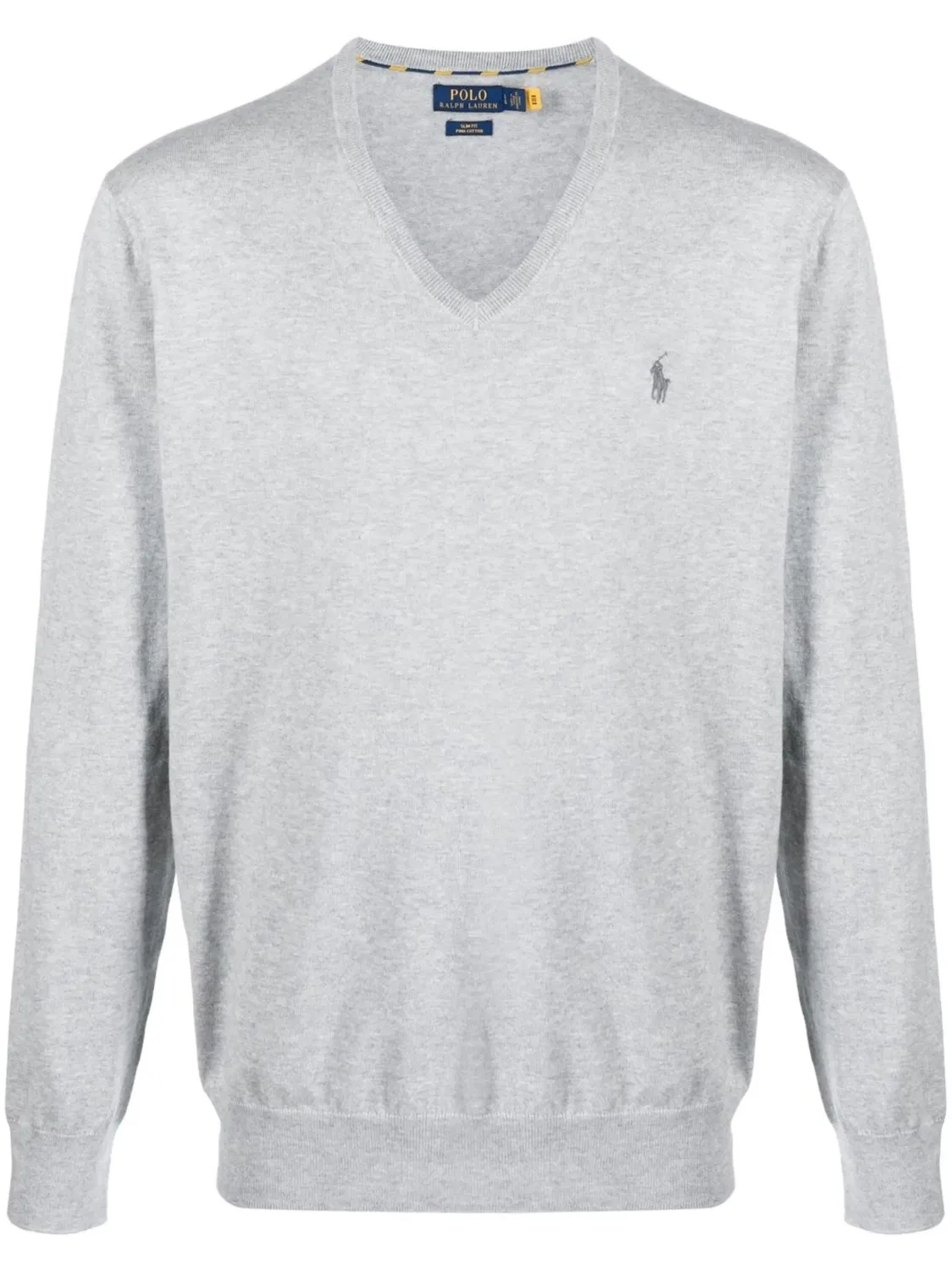 Джемпер с вышивкой пони, хлопковый Polo Ralph Lauren, серый