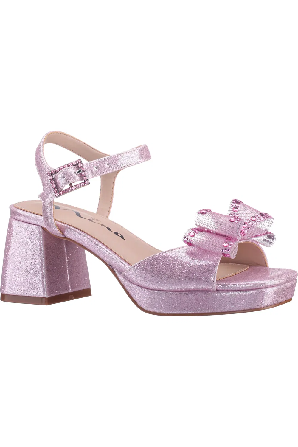 Детские сандалии на платформе с бантом Aiza Nina, Pink Shimmer