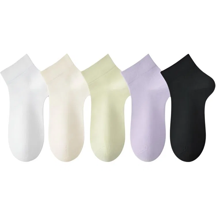 Детские носки-гольфы 5 пар DUSHILIREN, White Milk White Light Green Light Purple Black
