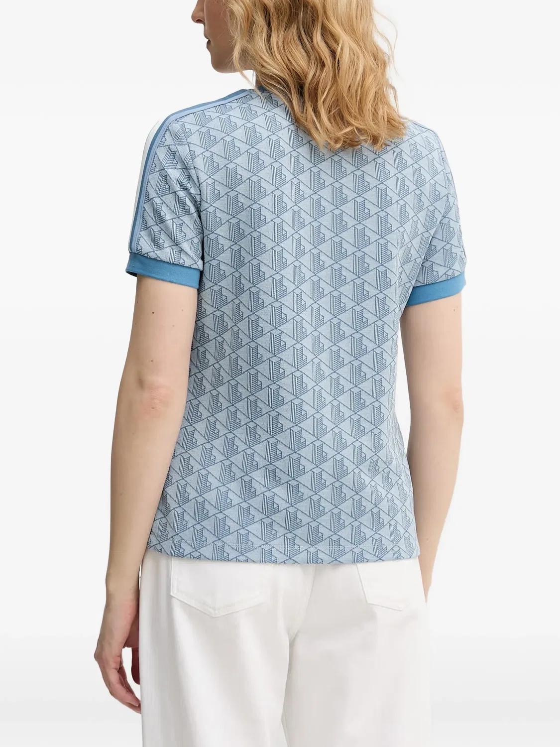 Футболка синяя с монограммой Lacoste, синий — фото 2