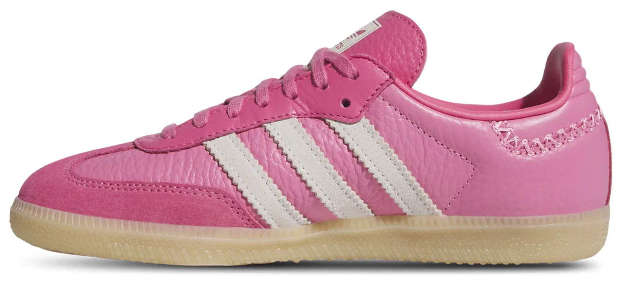 Кроссовки для девочек Samba Adidas, цвет Off White/Bliss Pink/Bliss Pink — фото 2