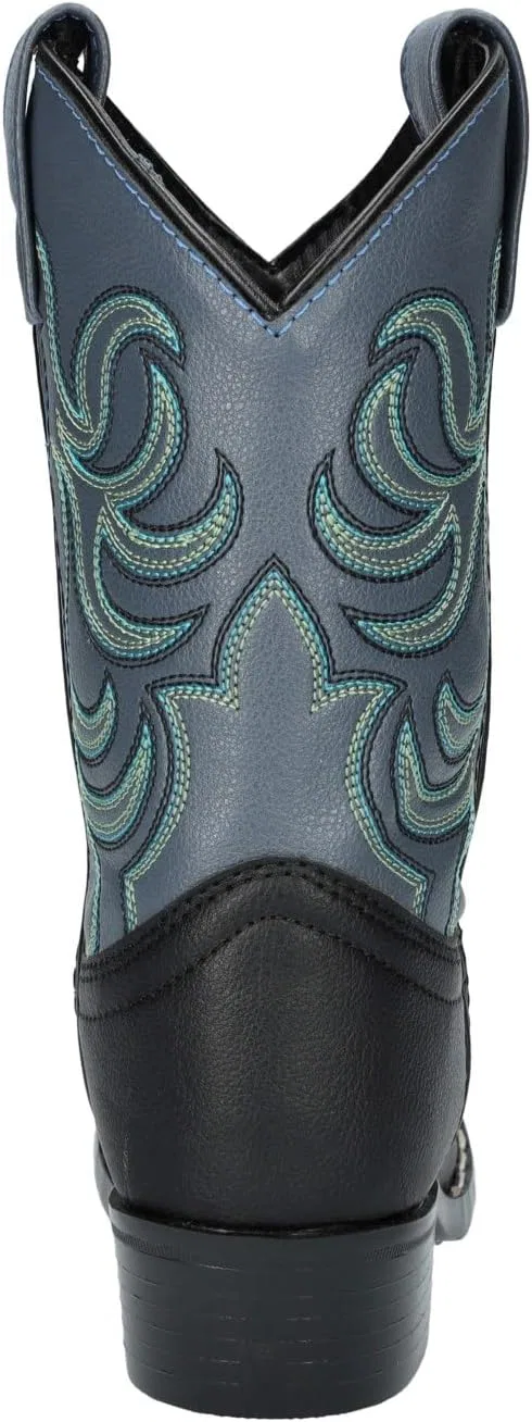 Детские ботинки для мальчиков с западным носком Monterey Series Smoky Mountain Boots, Black/Blue — фото 3