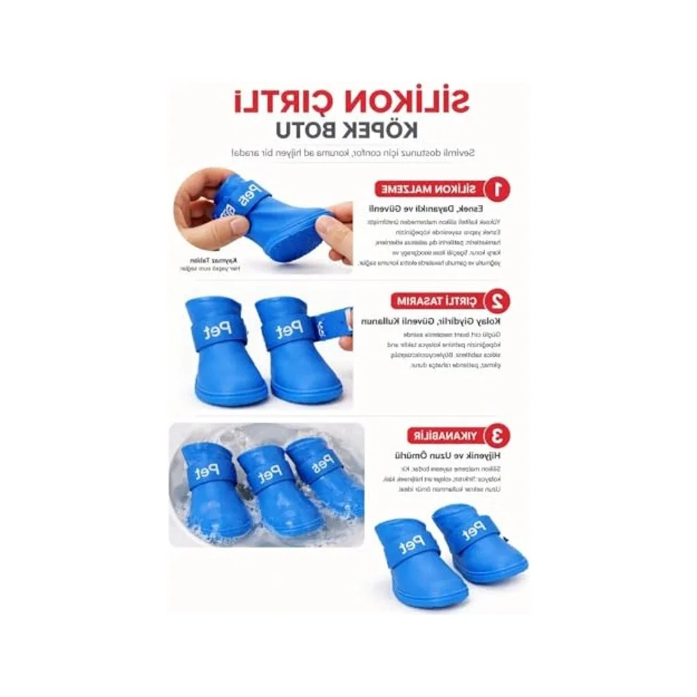 Детские водонепроницаемые ботинки для собак, комплект из 4 предметов Frefly Store — фото 2