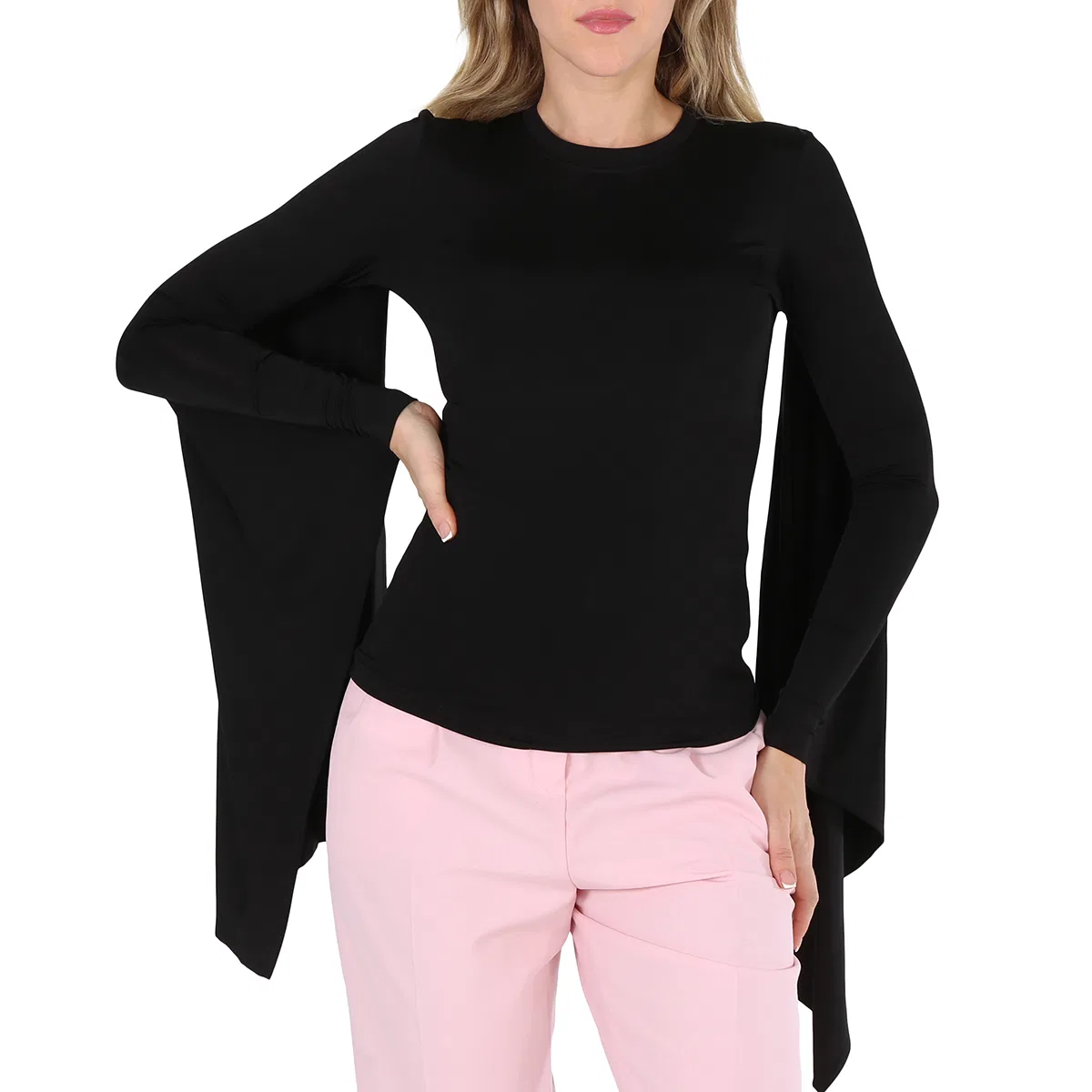 Топ с длинным расклешенным рукавом Burberry, Black