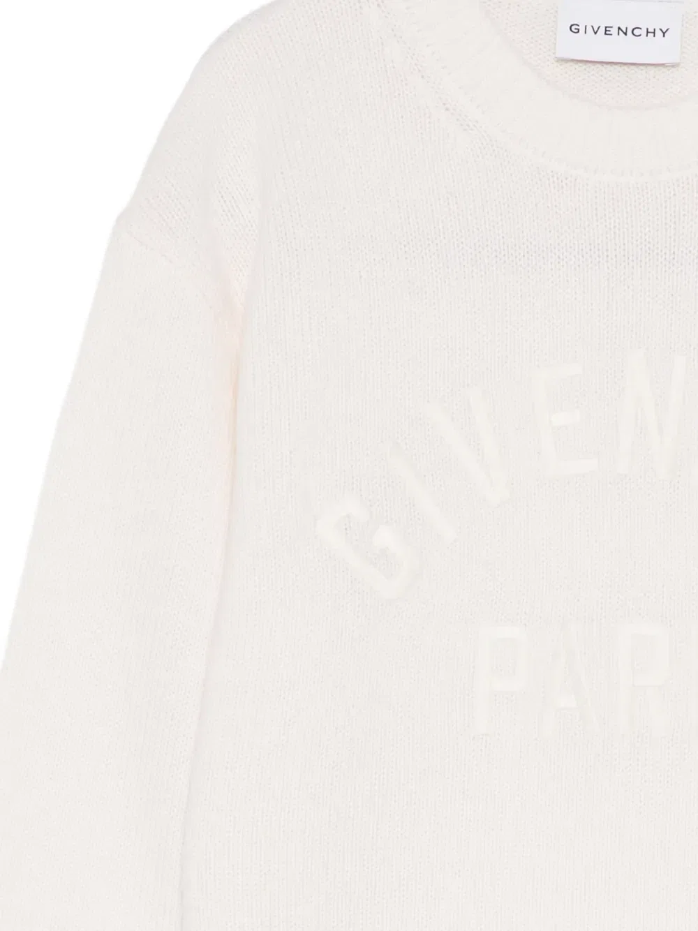 Джемпер с вышитым логотипом Givenchy Kids, бежевый — фото 3