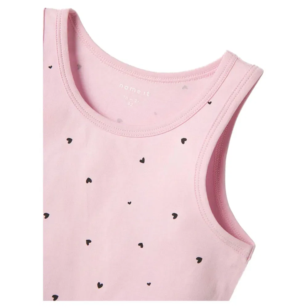 Пижамная футболка без рукавов Hearts Mini 2 шт Name It, розовый — фото 4