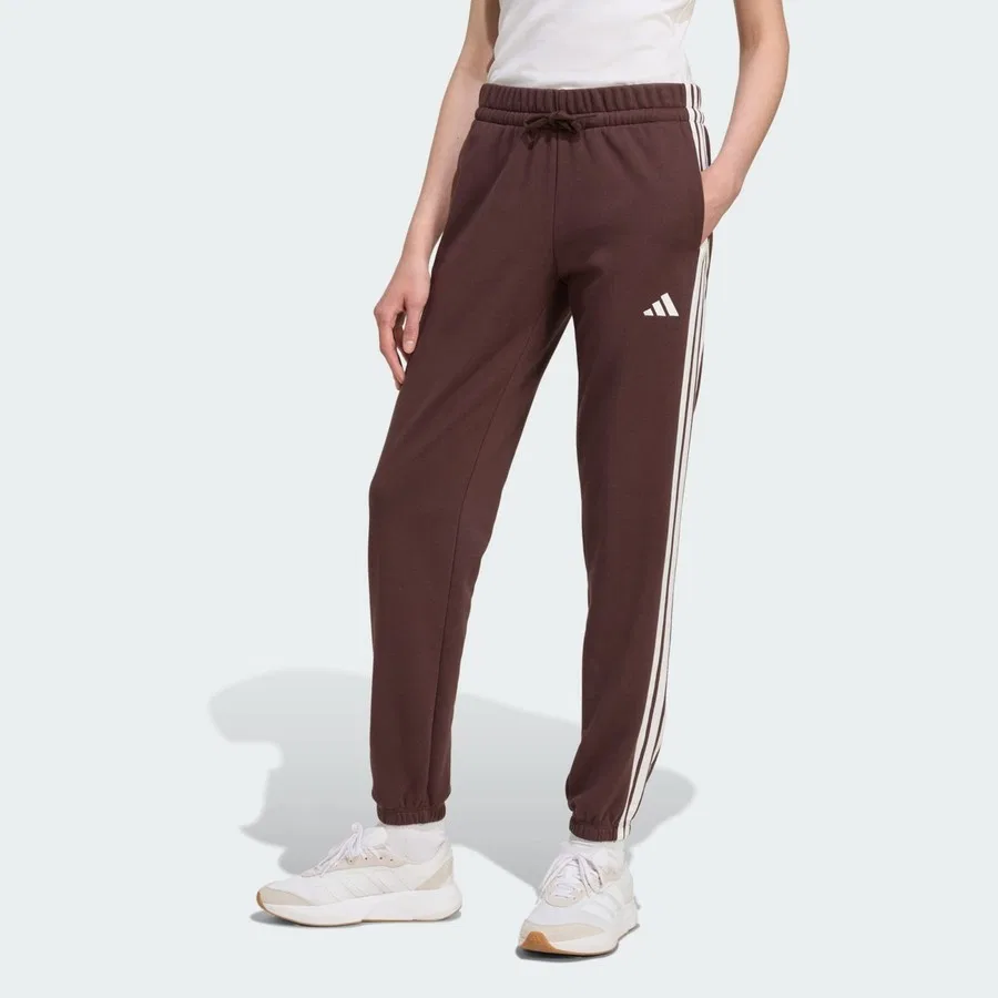 Спортивные штаны с манжетами Essentials 3-Stripes Sportswear adidas, Коричнево-белый